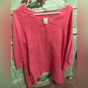 Pink linen top